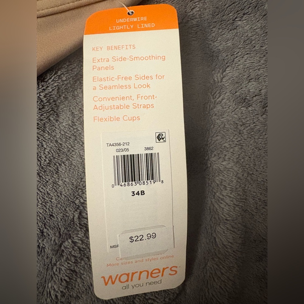🤎Warner’s • roasted almond t-shirt bra • 34B • NWT - Picture 12 of 12